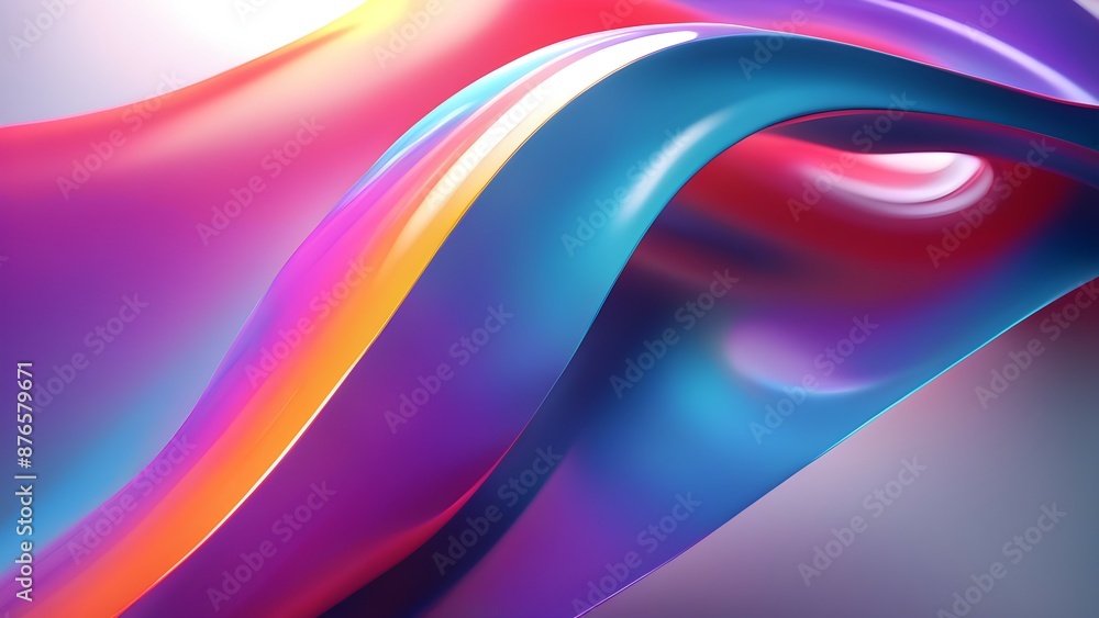 Poster playful and vibrant 3d shapes create a mesmerizing abstract composition.