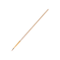 Paint brush with wooden handle isolated on white