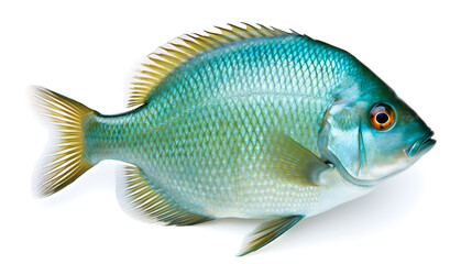 A vibrant blue and yellow fish with a detailed texture, perfect for marine life, ocean, and underwater concepts. 