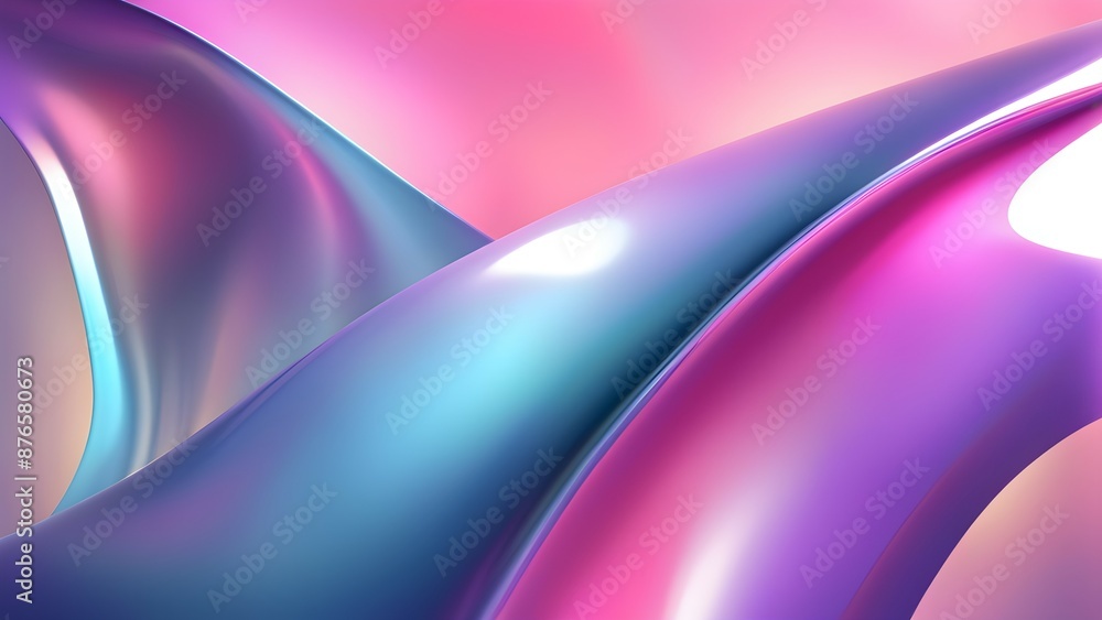 Poster abstract 3d rendering of fluid shapes with vibrant color gradients