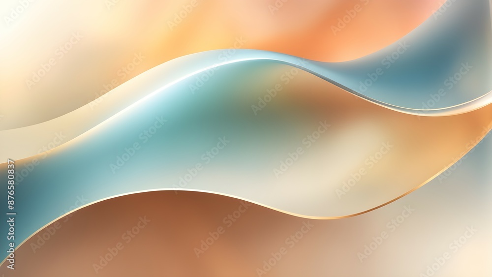 Aufkleber gradient pastel color waves with soft shadows