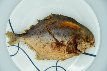 Deep Fried Pompano Fish which is a famous dish in the Philippines
