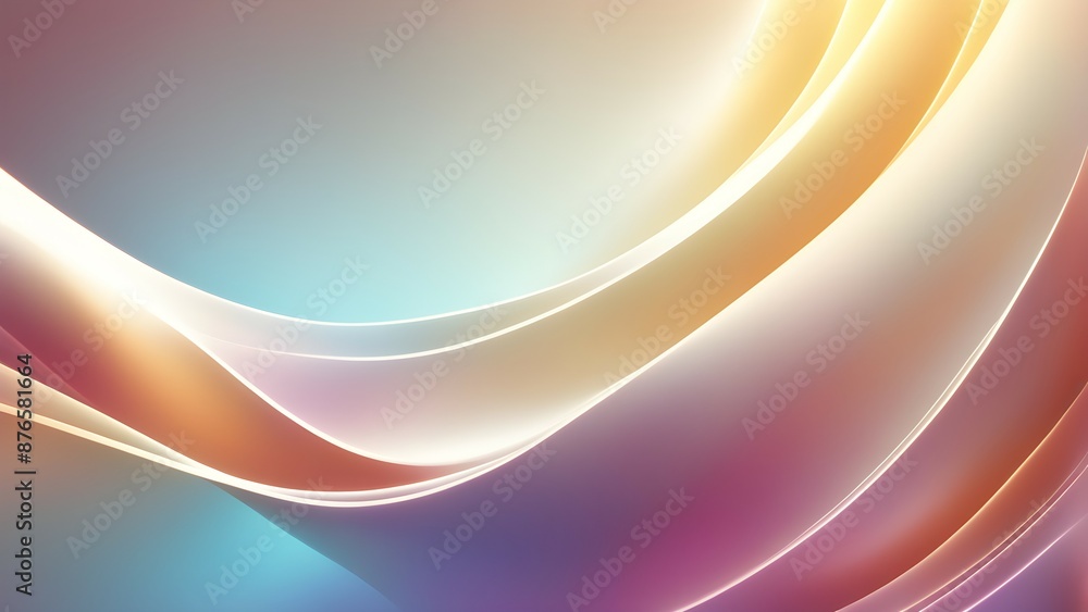Poster soft pastel flowing curves with a gradient background