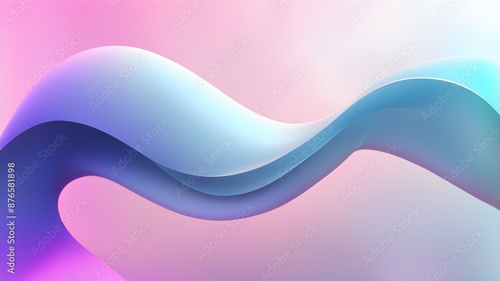 Poster gradient pastel color wave with soft shadows