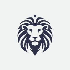 Striking lion head logo icon, embodying strength and authority. Ideal for corporate identity and sports branding. Vector illustration for versatility.