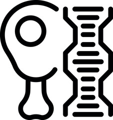 Line icon representing the concept of genetically modified food, suitable for websites and apps