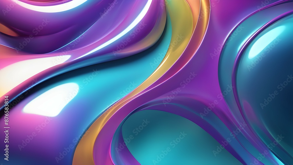 Poster iridescent waves of color undulate in a mesmerizing display of abstract beauty.