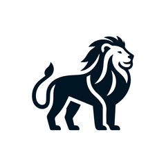 Dynamic lion logo icon, symbolizing strength and leadership. Perfect for corporate branding and sports teams. Vector design for scalability.