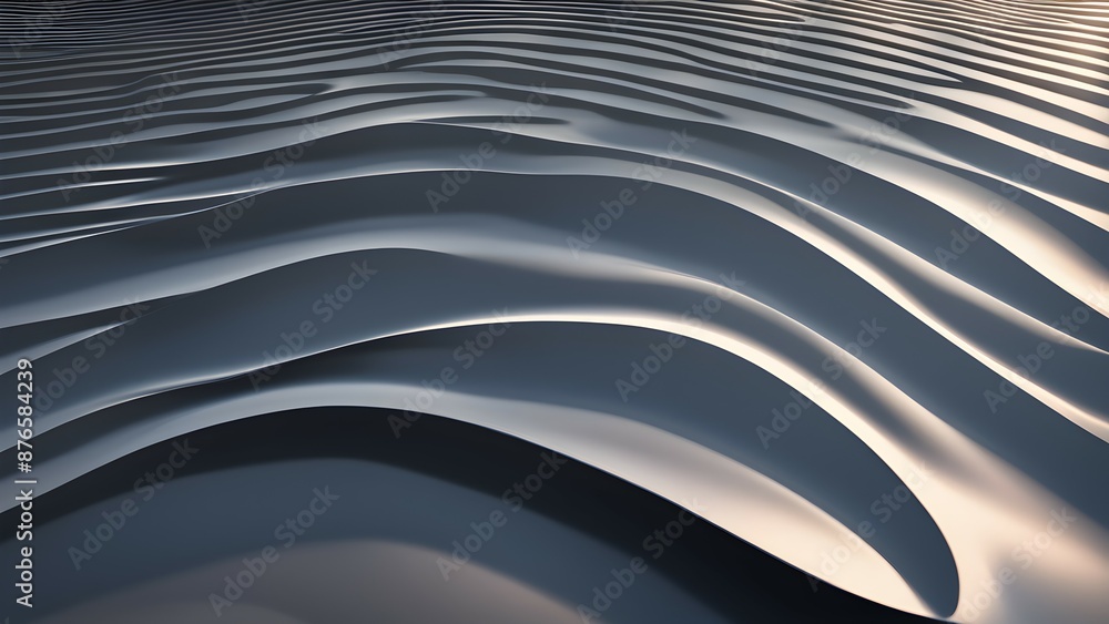 Poster abstract 3d rendering of a smooth, undulating surface with soft lighting and subtle shadows.