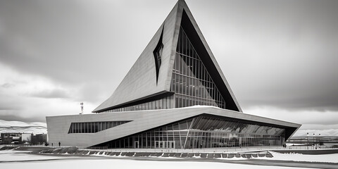 Modern architectural marvel, a striking structure.