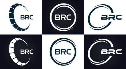 BRC logo. B R C design. White BRC letter. BRC, B R C letter logo design. B R C letter logo design in GOLD, GOLDEN LOGO, THREE, style. letter logo set in one artboard. B R C letter logo vector design.