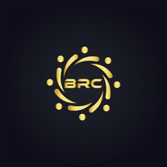 BRC logo. B R C design. White BRC letter. BRC, B R C letter logo design. B R C letter logo design in GOLD, GOLDEN LOGO, THREE, style. letter logo set in one artboard. B R C letter logo vector design.