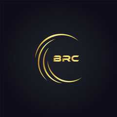 BRC logo. B R C design. White BRC letter. BRC, B R C letter logo design. B R C letter logo design in GOLD, GOLDEN LOGO, THREE, style. letter logo set in one artboard. B R C letter logo vector design.