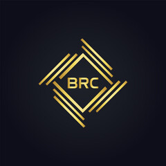 BRC logo. B R C design. White BRC letter. BRC, B R C letter logo design. B R C letter logo design in GOLD, GOLDEN LOGO, THREE, style. letter logo set in one artboard. B R C letter logo vector design.