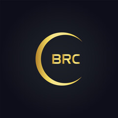 BRC logo. B R C design. White BRC letter. BRC, B R C letter logo design. B R C letter logo design in GOLD, GOLDEN LOGO, THREE, style. letter logo set in one artboard. B R C letter logo vector design.