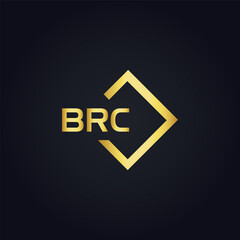 BRC logo. B R C design. White BRC letter. BRC, B R C letter logo design. B R C letter logo design in GOLD, GOLDEN LOGO, THREE, style. letter logo set in one artboard. B R C letter logo vector design.