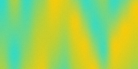 Abstract turquoise and yellow gradient noisy grain textured background