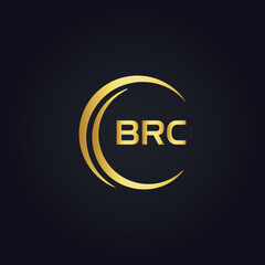 BRC logo. B R C design. White BRC letter. BRC, B R C letter logo design. B R C letter logo design in GOLD, GOLDEN LOGO, THREE, style. letter logo set in one artboard. B R C letter logo vector design.