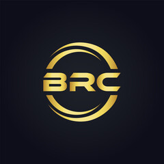 BRC logo. B R C design. White BRC letter. BRC, B R C letter logo design. B R C letter logo design in GOLD, GOLDEN LOGO, THREE, style. letter logo set in one artboard. B R C letter logo vector design.