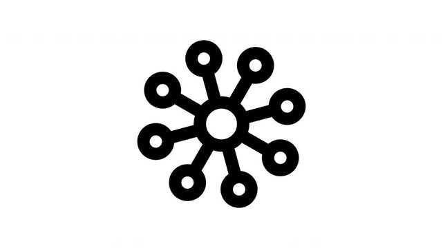 Animated Connection Icon in Line Style with Alpha Channel. Perfect for Project and Presentations