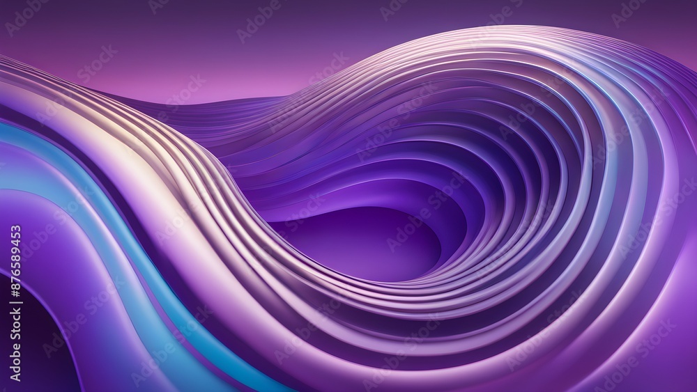 Poster gradient color abstract 3d shape with smooth wave lines