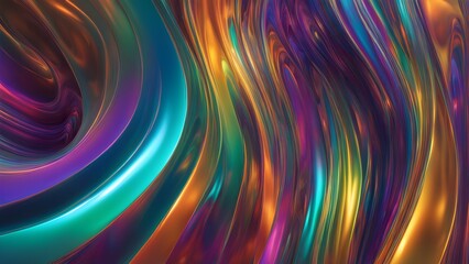 Multicolor iridescent wavy metallic surface with smooth undulations
