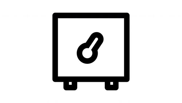 Animated Deposit Box Icon in Line Style with Alpha Channel. Perfect for Project and Presentations