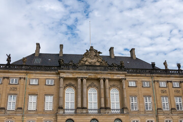 Obraz premium Various photos from the city center of Copenhagen the capital of Denmark harbor palace churches colorful buildings canals and general city view with cloudy weather and sunset colors