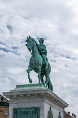 Obraz premium Various photos from the city center of Copenhagen the capital of Denmark harbor palace churches colorful buildings canals and general city view with cloudy weather and sunset colors