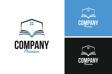 Book house logo design vector illustration template idea