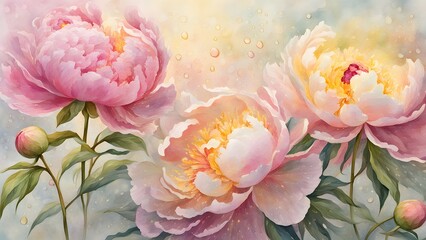 Delicate and Dreamy Peonies in Full Bloom