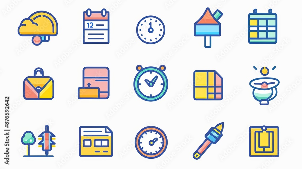 Poster calendar line icons. editable stroke. pixel perfect. for mobile and web. contains such icons as appo