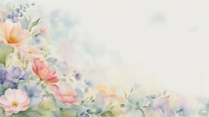 Watercolor Floral Illustration with Soft Pastel Colors