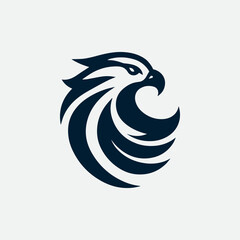 Abstract eagle hawk falcon logo icon, symbolizing agility and strength. Perfect for sports teams, aviation, and corporate branding. Vector design for scalability and versatility.