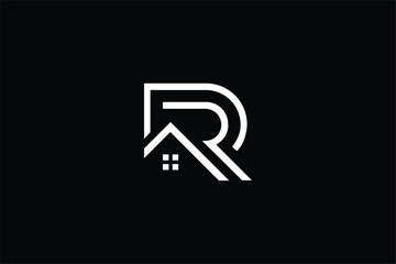 initial letter RP R PR home window icon home improvement, modern house logo, modern house vector minimal line, House cleaning, home security, real estate auction