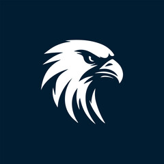 Eagle hawk falcon face icon logo, capturing strength and focus. Ideal for sports teams, aviation, and corporate branding. Vector design ensures versatility and scalability.