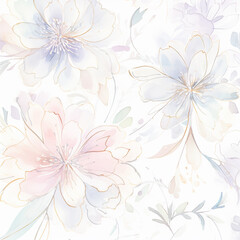 Obraz premium A watercolor painting of flowers with a light blue background. Watercolor painting style.
