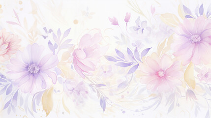 A watercolor painting of flowers with a white background. Watercolor painting style.