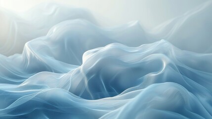 Obraz premium Soft, serene gradient of blue and white, gently blending in an abstract, tranquil pattern, characterized by smooth, blurred transitions. 