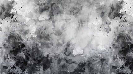 Watercolor Art with Gray Grunge Pattern and Black Template