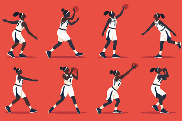 Obraz premium Energetic and striking illustration of a female basketball player