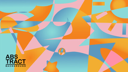Colorful geometric abstract background flat summer beach