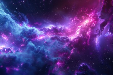 Fototapeta premium Cosmic Nebula with Glowing Dust and Stars