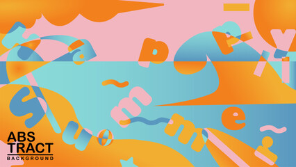 Colorful geometric abstract background flat summer beach