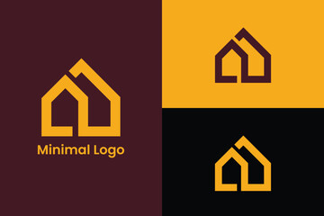 letter AC AD home icon construction company logo, real estate abstract building logo, house renovation, home improvement, modern house logo, modern house vector