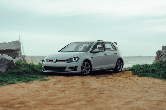 Volkswagen Golf GTI MK7 Parked Near the Sea. Montevideo, Uruguay