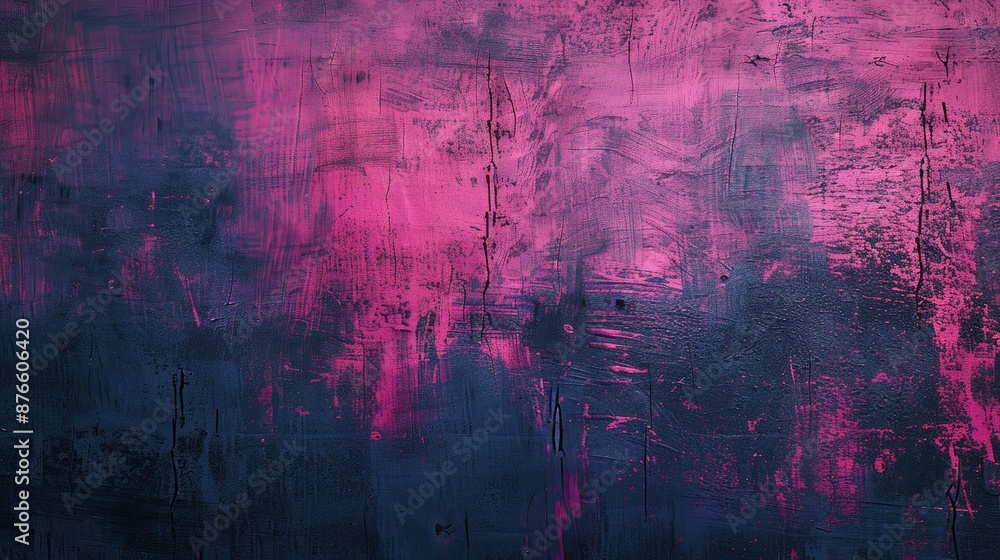 Wall mural trendy navy grunge wall background with magenta color texture for 2023 art display