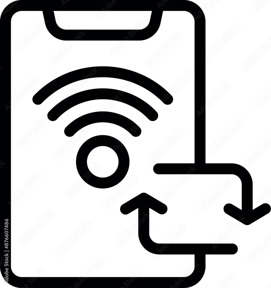 Poster smartphone is sharing its wifi signal to provide internet access to other devices