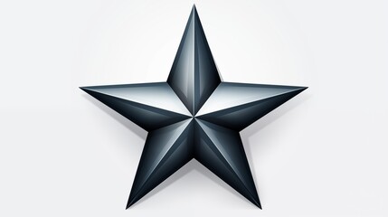 Obraz premium Silver Metallic Five-Pointed Star with 3D Appearance