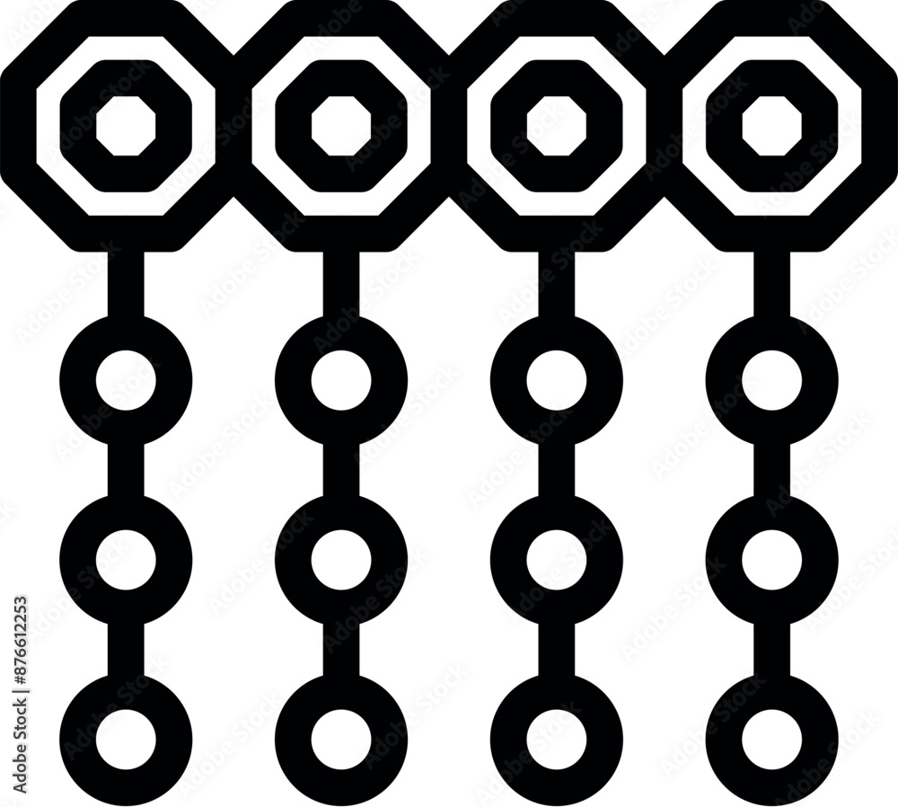 Poster blockchain technology icon representing the decentralized and interconnected nature of a distributed